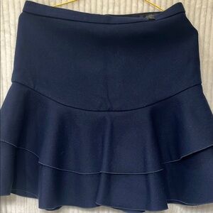 J. Crew Blue Tiered Skater Mini Skirt